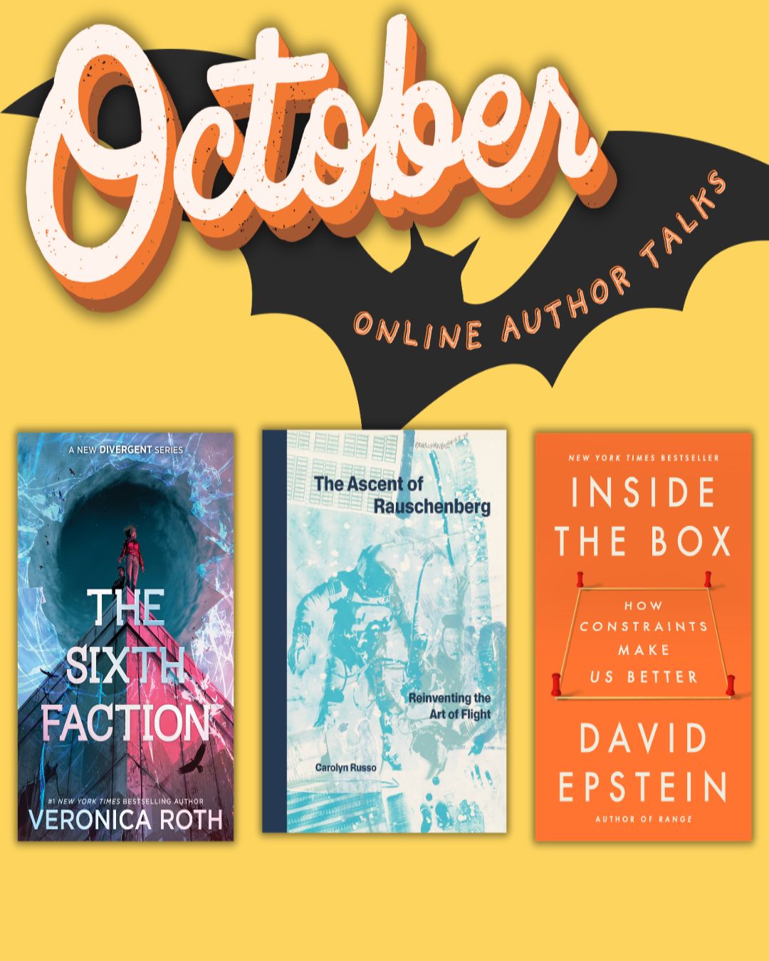 set of books for online author talks