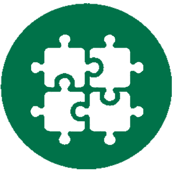 4 interlocked puzzle pieces