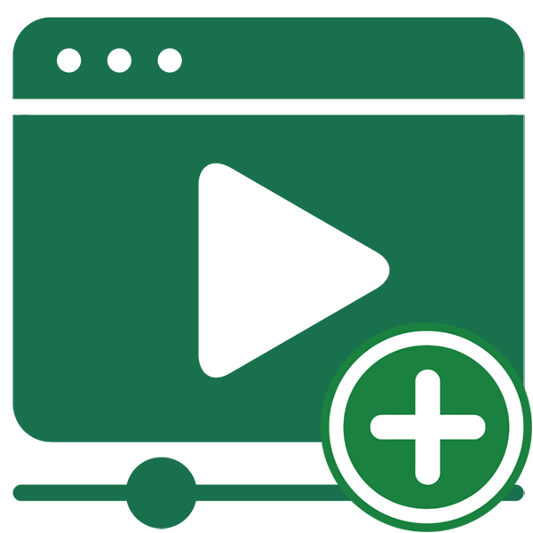 video play symbol with plus sign