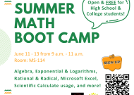 Summer Math Boot Camp Poster