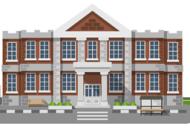 graphic of two story building