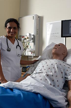 Nursing Student in the skills lab