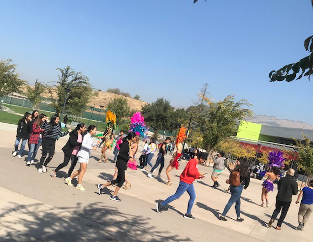 Students dancing