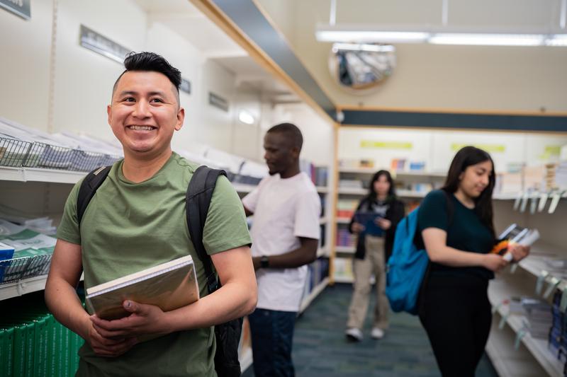 Students in the bookstore