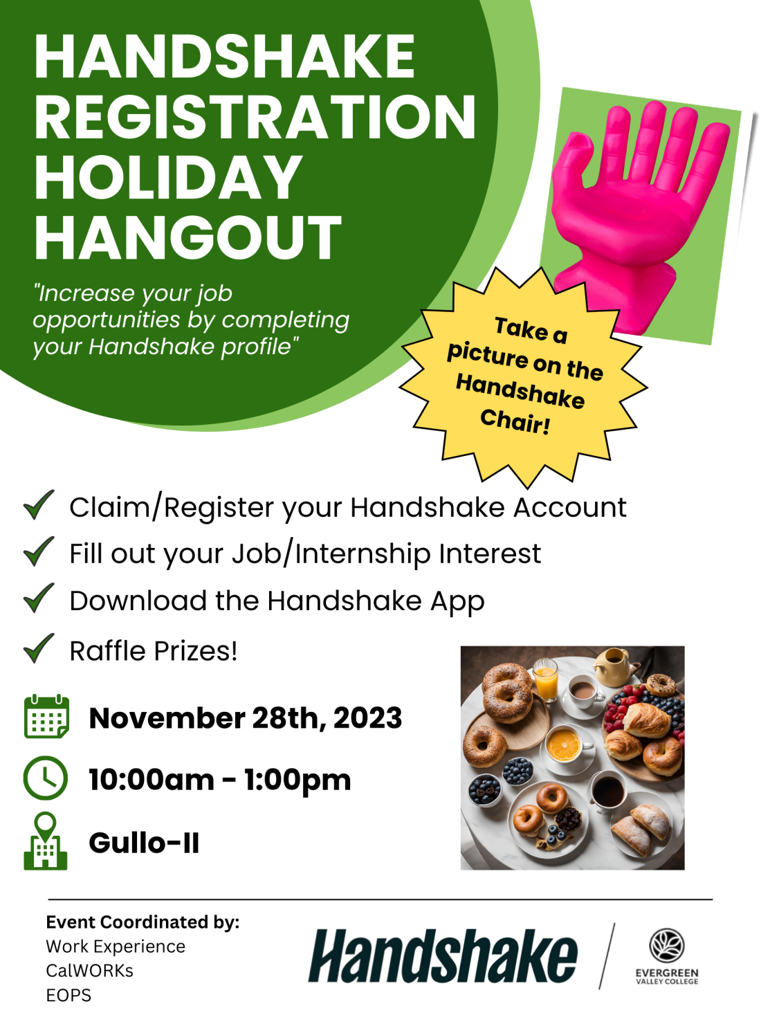 Handshake Registration Holiday Hangout Poster