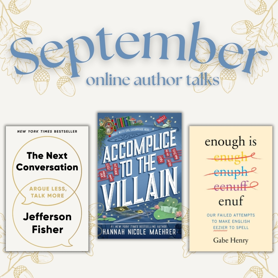 Author Talks for September