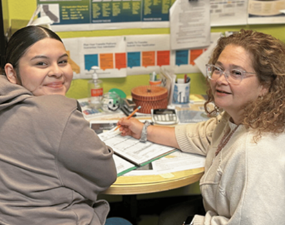 EVC academic counselor meeting with EVC student