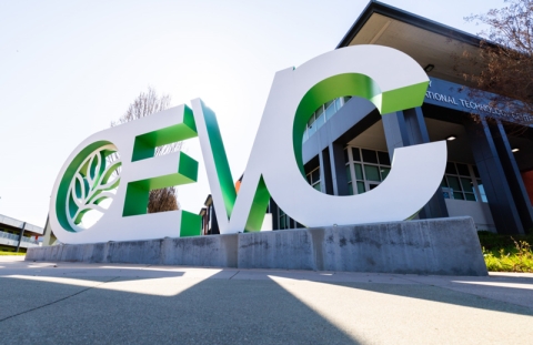 EVC sign spelling out EVC