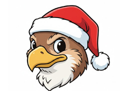 hawk in santa hat